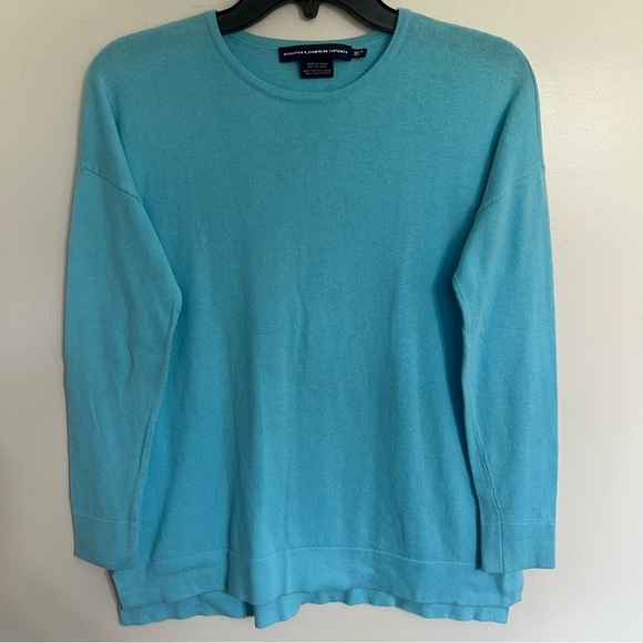 Women’s Ralph Lauren Sport Light Blue Sweater Size XS Cotton Polyester Blend - Picture 1 of 9
